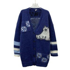 Loewe deep blue mohair cardigan